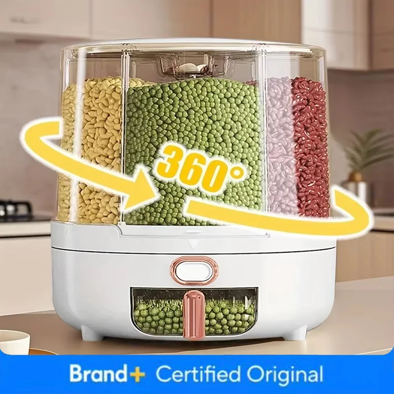 Food Storage In Pantry - 6 отделений 360 ° Вращающийся герметичный
