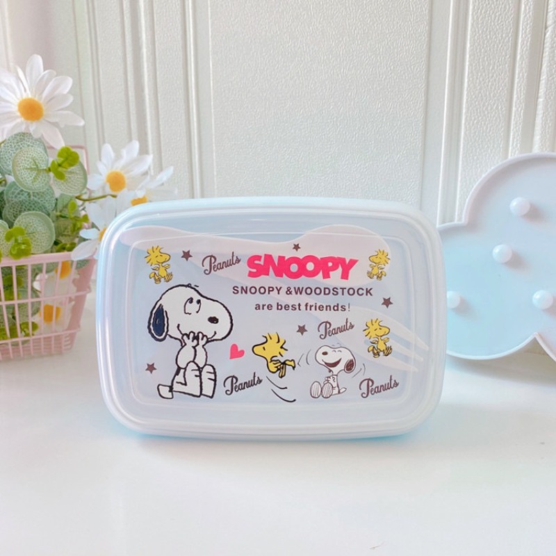 Food Storage Jars Plastic - Милый ланч-бокс с Снупи и ложкой-вилкой,