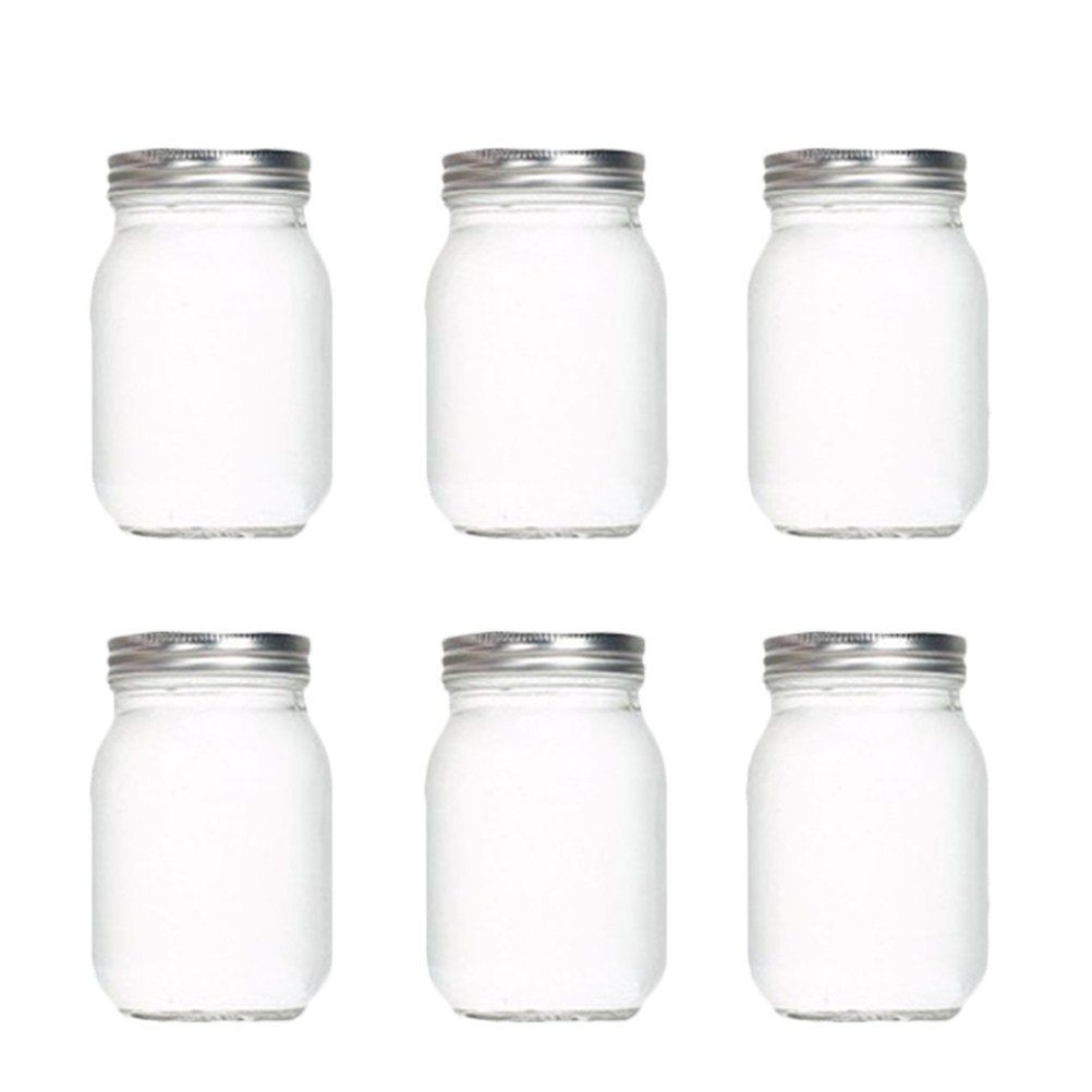 Food Storage Jars Plastic - Набор из 6 прозрачных круглых стеклянных