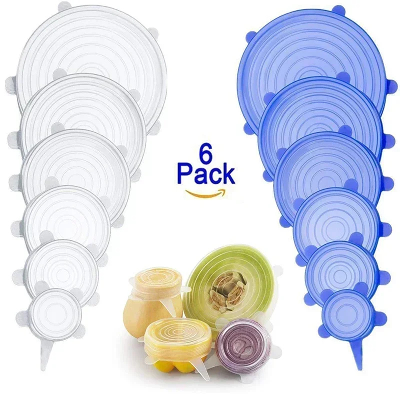 Silicone Stretch Lid - 6/12 шт. регулируемые эластичные силиконовые крышки