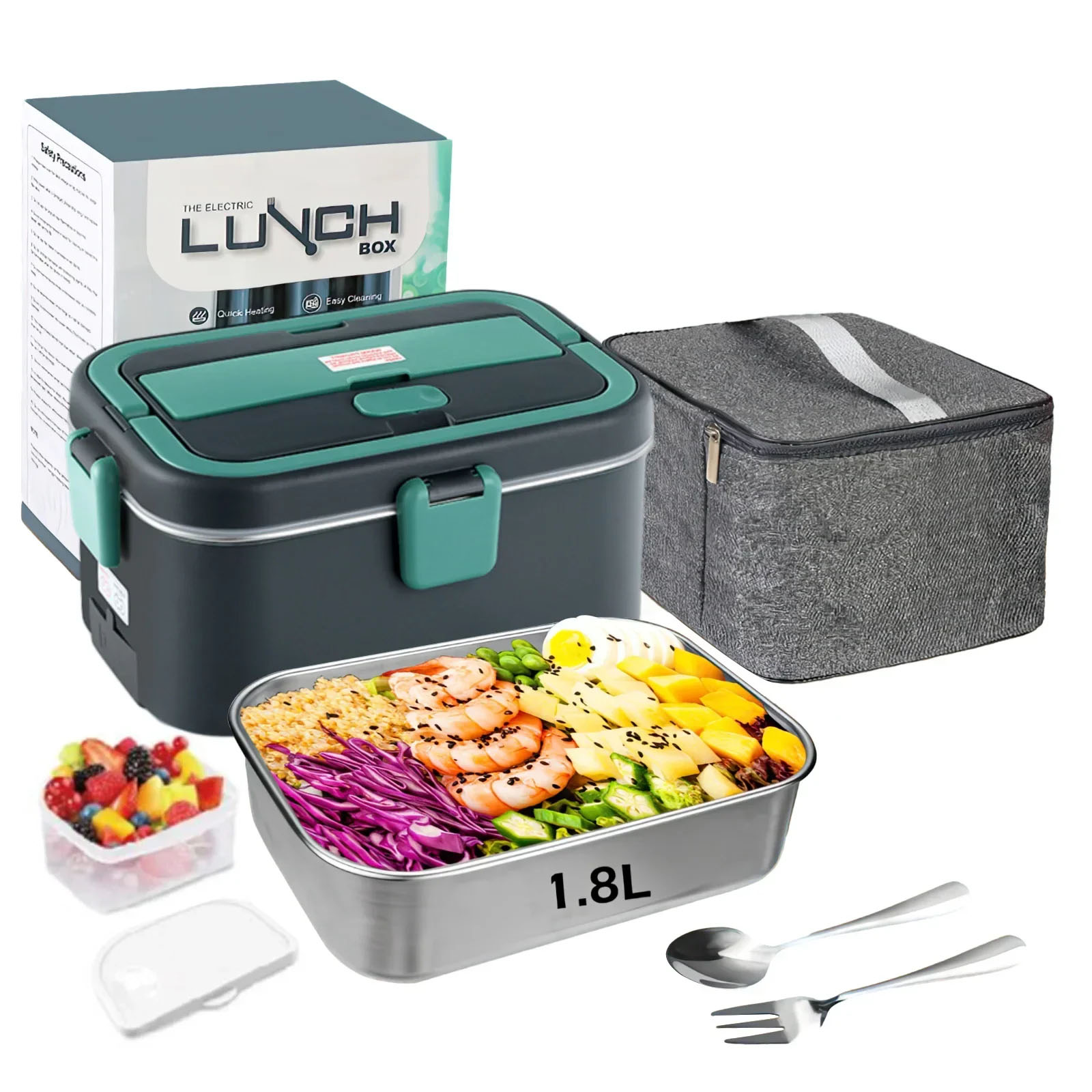 Portable Food Warmer - Электрический ланч-бокс, подогреватель еды, 1,8 л,