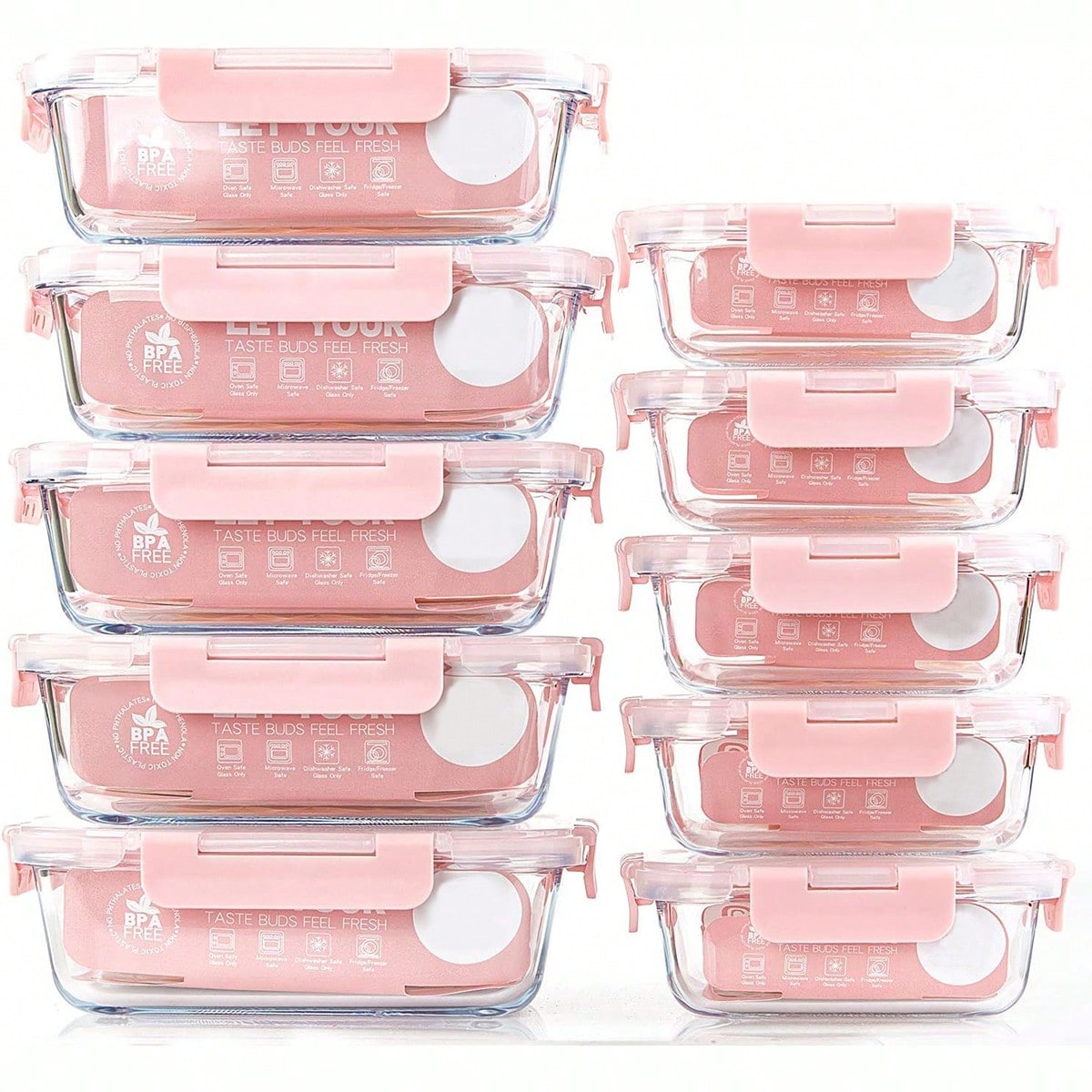Food Storage System - Набор из 10 стеклянных контейнеров для