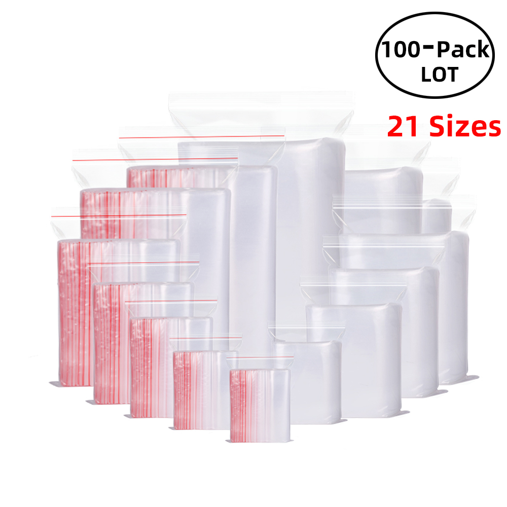 Food Storage Vacuum Bags - 100 шт./упак. закрывающиеся пакеты с застежкой-молнией,