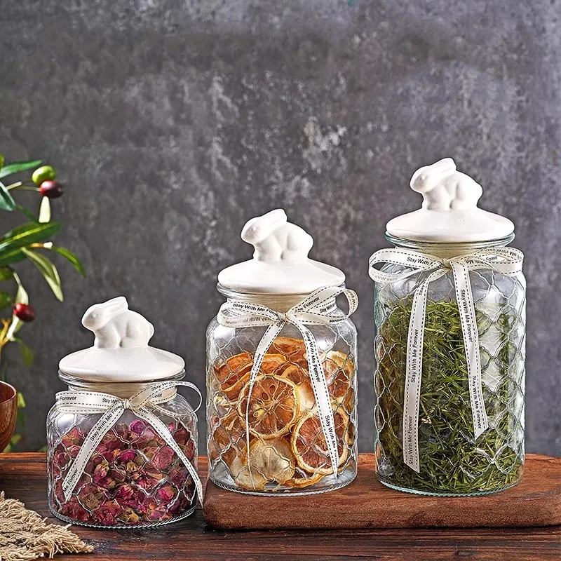 Food Storage Acrylic Containers - Прозрачная стеклянная герметичная банка с керамической