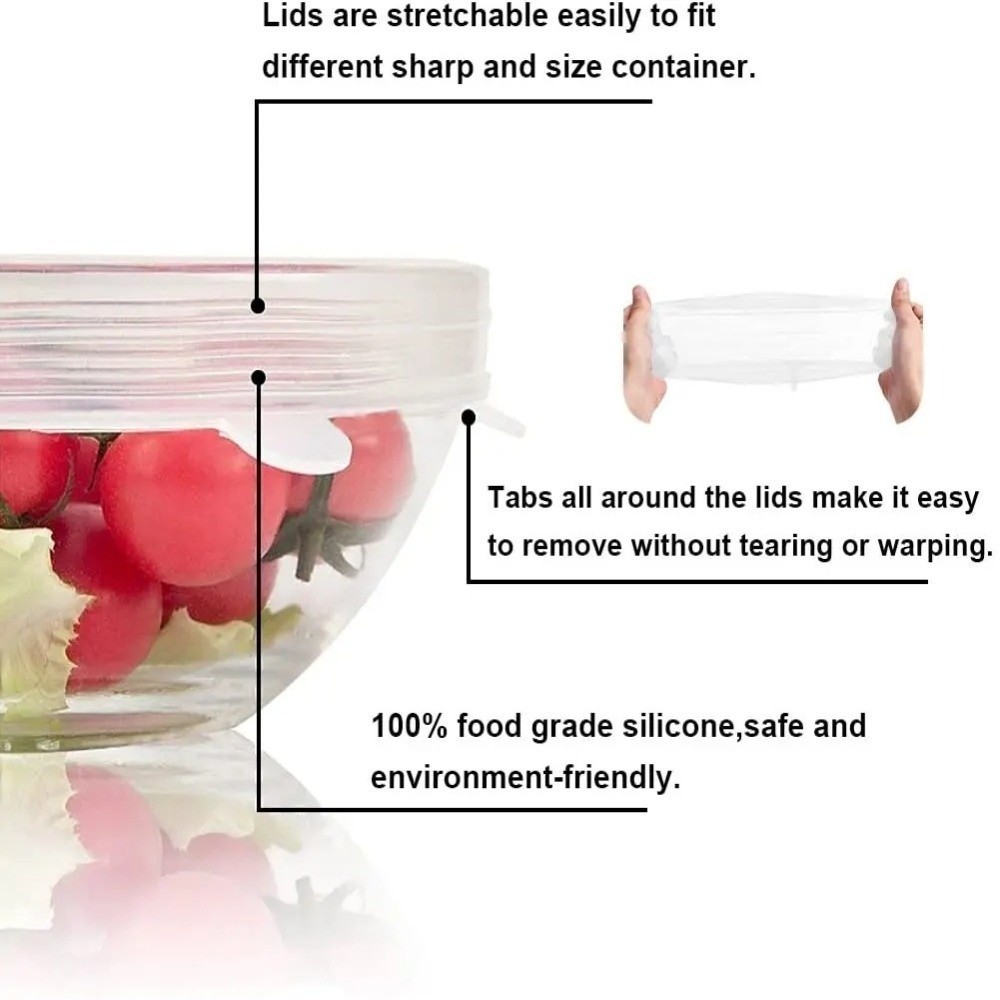 6 шт. полезные многоразовые кр – обзор и цена Silicone Stretch Lid
