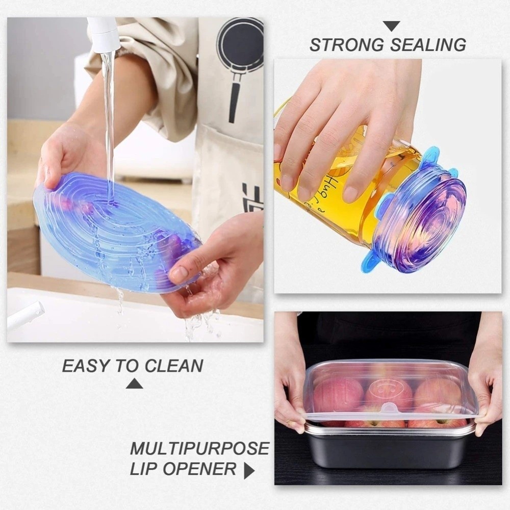 6 шт. полезные многоразовые кр – обзор и цена Silicone Stretch Lid