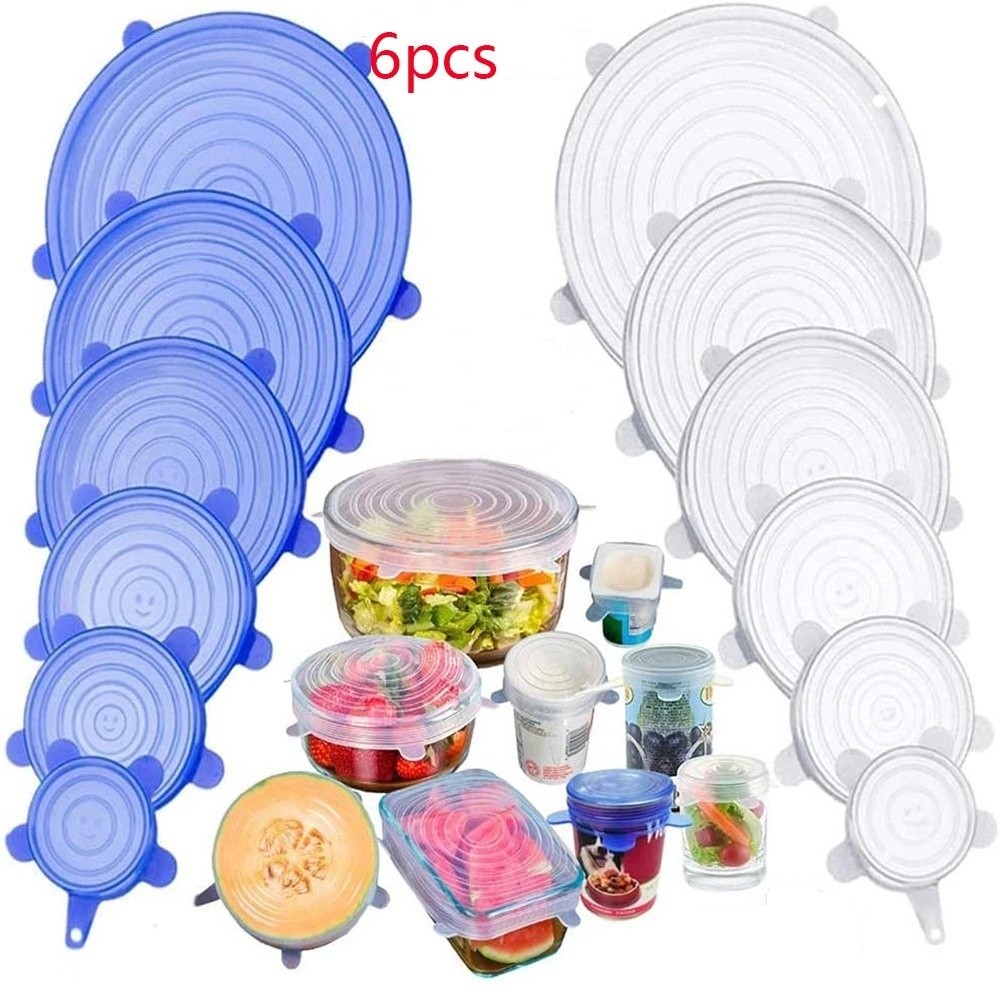Набор из 6 многоразовых силико – обзор и цена Silicone Stretch Lid