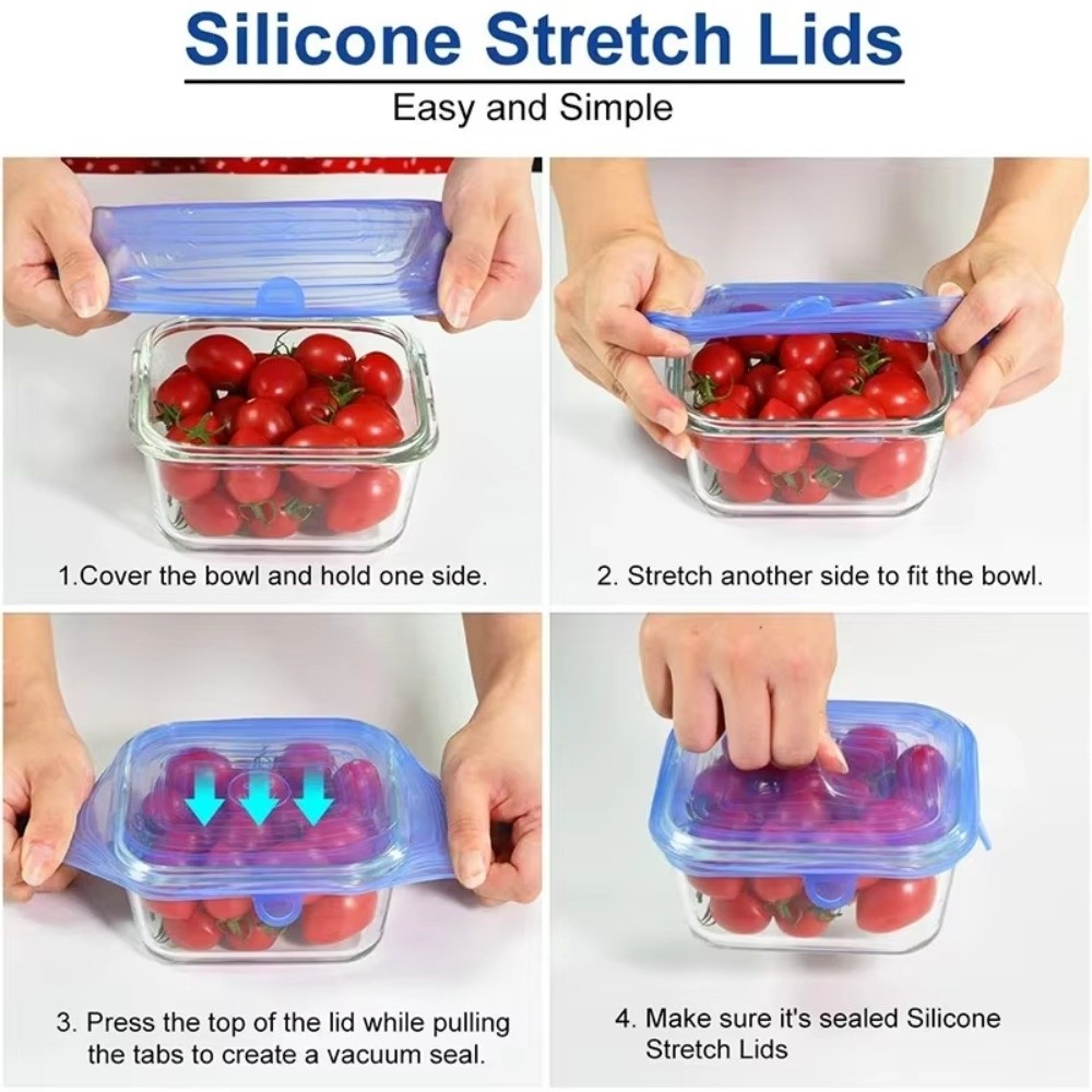 Набор из 6 новых многоразовых  – обзор и цена Silicone Stretch Lid